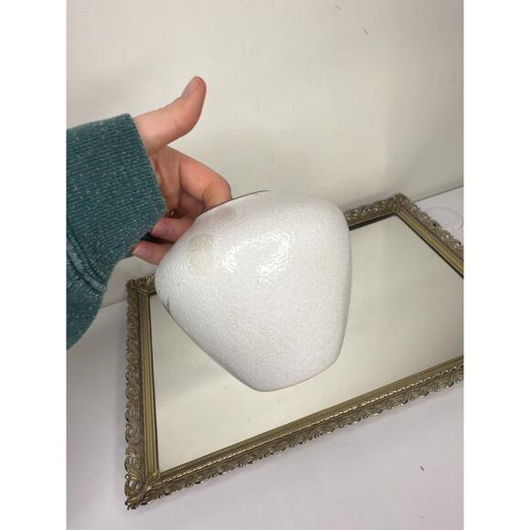 Vintage Handpainted Ceramic Pottery Vase with Fan Brush Design - Picture 4 of 9